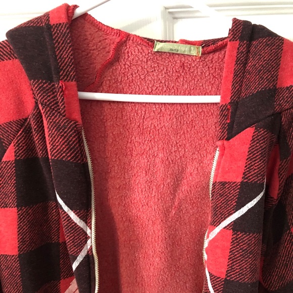 Soft Alternative Earth Plaid Zipper Hoodie - Picture 3 of 4